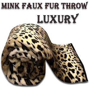 Luxury Faux Fur Throw Fleece Blanket Large Sofa Bed Mink Soft Warm Plush Double