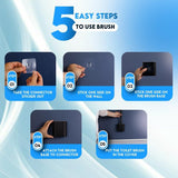 Silicone Toilet Bathroom Brush Flexible Head Long Handle Wall-Mounted Anti Drip