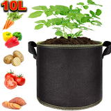 10L Fabric Pot Container Grow Bag Pot Plant Breathable Hydroponics Planter