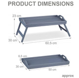 Bamboo Bed Tray Wooden With Handles Folding Leg Serving Breakfast Lap Food Table