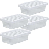 4x 6L Plastic Storage Boxes Lid Handles Food Container Home Kitchen Office Box