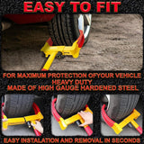 WHEEL CLAMP HEAVY DUTY ANTI THEFT LOCK CARAVAN TRAILER SECURITY CAR VAN - 2 KEYS