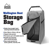 🥾Grey Boots Muddy Hunting Fishing Wellington Welly Boot Storage Carry Bag Welly
