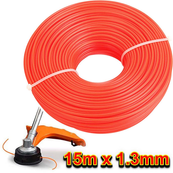 Strimmer Trimmer Line Heavy Duty Garden Grass Wire 1.3mm Twist Cord 15M Premium