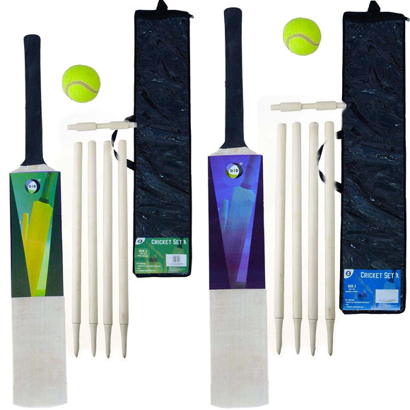 Cricket Set Wooden Cricket Bat Ball Sets + Free Carry Bag Kids Children Adults