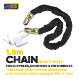 Heavy Duty Security Lock U Shape Chain Bike Bicycle Motorbike Scooter Shed Gate
