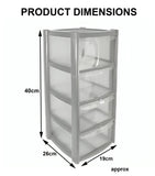 4 Tier Mini Drawer Plastic Tower Trolley Drawers School Office Home Desktop UK