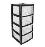 4 Tier Mini Drawer Plastic Tower Trolley Drawers School Office Home Desktop UK