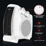 2 Pack Electric Thermo Fan Heater Warm Hot Cold Cool Air Compact Silent 2000W Heat
