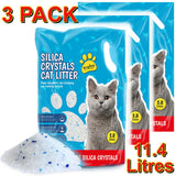 3xSilica Crystal Diamonds Non Clumping Great Absorbency Odour Control Cat Litter