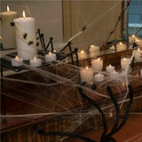 4x Large Stretchy Spider Webs Cobweb 20 Spiders Scary Halloween Party Decoration