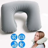 Inflatable Neck Pillow Travel Cushion Flight Soft Head Rest Air Support Cushion