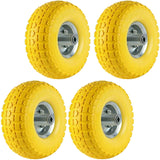 4x 10" Heavy Duty Solid Rubber Tyres Wheel Replacement Puncture Proof Sack Truck