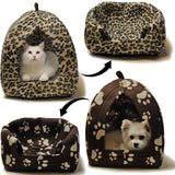 Soft Pet Cat/Kitten Dog/Puppy Fleece Igloo Beds Warm House Cave Tunnel Snug Pod