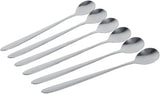 Buystarget Latte Spoons Long Handle Teaspoons Set of 6 Stainless Steel 18.6 cm Mixing Ice Cream Stirring Spoon Ideal for iced Coffee Iced Tea Milk Shake Ice Cream Sundeas Cool Drinking