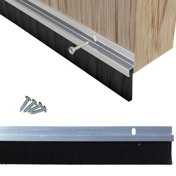🔥Door Aluminium Draught Excluder Brush Strip Bar 25 mm Heat Seal Energy Savings