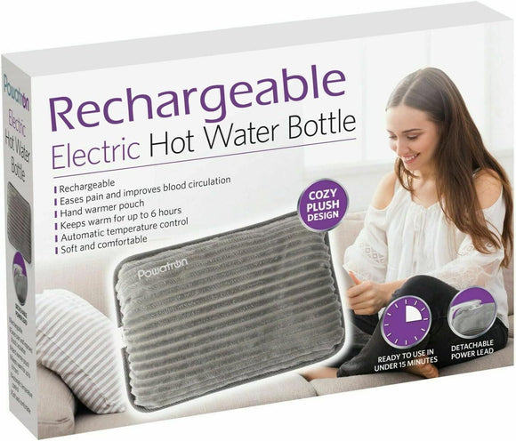Electric Rechargeable Hot Water Bottle Soft Plush Warmer Heat Pad Cosy