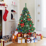 4ft Deluxe Christmas Tree Artificial With LED Lights White Pine Red Berry Cone Stand