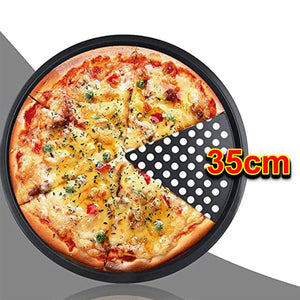 14'' Large PIZZA TRAY Non Stick Coating Classic Steel Baking Round Oven Tray Pizza Pan Cook Bake