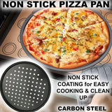 14'' Large PIZZA TRAY Non Stick Coating Classic Steel Baking Round Oven Tray Pizza Pan Cook Bake