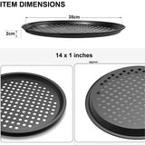 14'' Large PIZZA TRAY Non Stick Coating Classic Steel Baking Round Oven Tray Pizza Pan Cook Bake