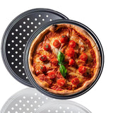 14'' Large PIZZA TRAY Non Stick Coating Classic Steel Baking Round Oven Tray Pizza Pan Cook Bake