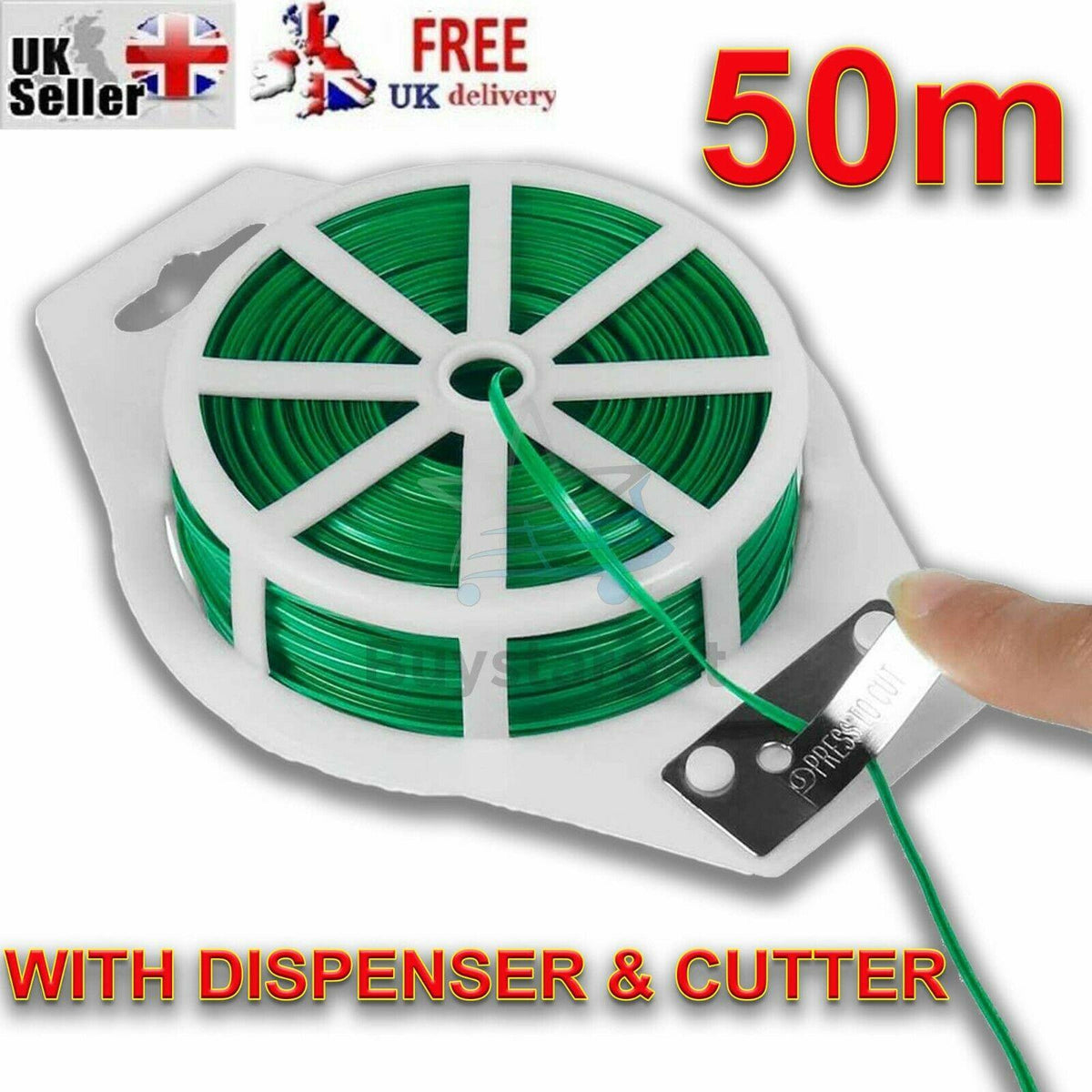 50M Plant Tie Twist Twistee Garden Wire Support Soft Bendy Cable Dispe ...