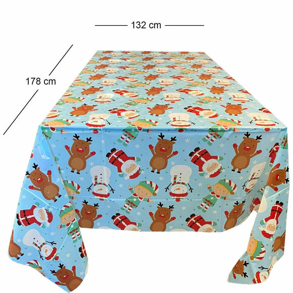 Christmas Festive Table Cloth Waterproof Table Cover Protector Wipe Clean Xmas