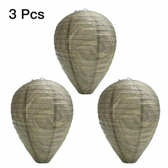3 x Anti Wasp Paper Decoy Wasps Nests Humane Pest Control Simulated Deterrent