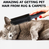 2x Rubber Hand Brush Glass Pet Hair Lint Dirt Carpet Clothes Wet Dry Cleaning