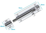 Heavy Duty Chrome Door Bolt Straight Tower Bathroom Gate Latch Lock Slide UK