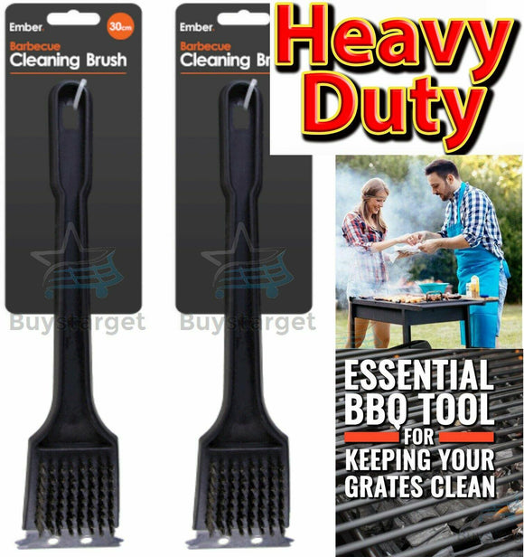2 Pack Heavy Duty Barbecue BBQ Wire Cleaning Brush & Scraper Grill Hand Tool - Buystarget