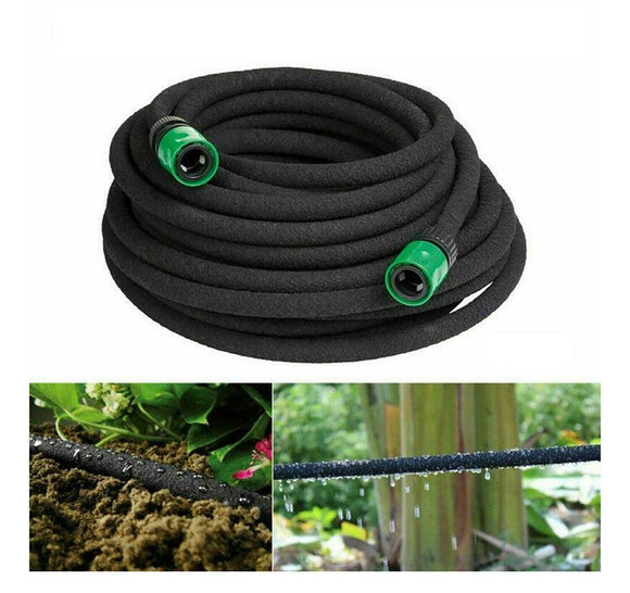 15m Heavy Duty Soaker Hose Porous Drip Line Leaky Pipe Watering System Lawn UK
