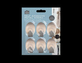 6x Self Adhesive Metal Hooks Hanger Stick On Door Wall Bathroom Kitchen Oval