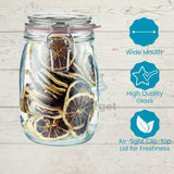 Set of 2 Round Clip Top Glass Jars Glass Preserve Pots Jams Storage Airtight
