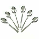 6 Stainless Steel Dessert Table Spoons Serving Set Pattern Kitchen Cutlery Utensils