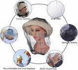 2x Midge Mosquito Head Net Insect Hat Bug Mesh Face Protector Travel Camping