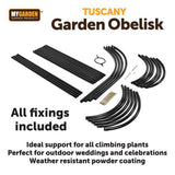 Plant Support Garden Obelisk Climbing Twisting Frame Metal Stand Trellis Black