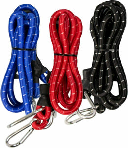 Carabiner Bungee Cord Heavy Duty Strap Hook Clips Rope 150cm 60inch Elastic