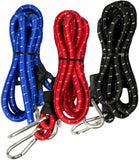 Carabiner Bungee Cord Heavy Duty Strap Hook Clips Rope 150cm 60inch Elastic