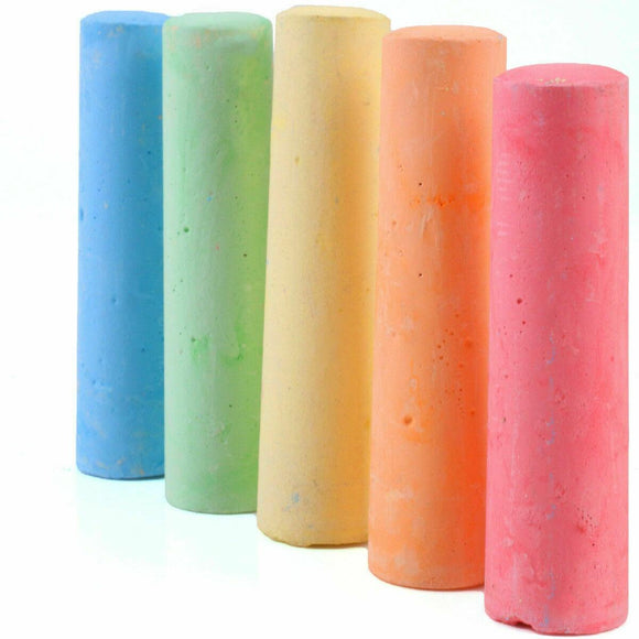 5x Jumbo Coloured Chalk Chunky Pavement Outdoor Board Floor Art Draw Home Kids