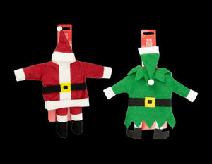 Christmas Wine Bottle Cover Xmas Party Santa Elf Novelty Outfit Table Decor Uk