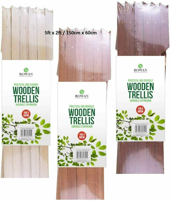 3X 150cm Garden Gardeners Wood Climbing Wooden Expanding Expandable trellis UK