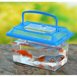 Mini Fish Tank Plastic Aquarium Bowl Pet Box Container Small Carry Handle UK