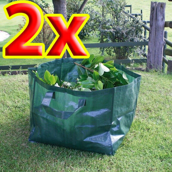 ?? 2x Large Garden Waste Bag Sack Bin Refuse Sacks Handles Weeds Leaves Cutting - Buystarget