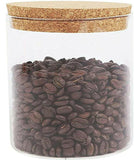 Set of 3 Glass Storage Jars with Cork Lids Airtight Kitchen Storage Jar 400ml