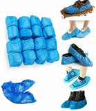 30x Disposable Shoe Boot Covers Blue Plastic Over Shoes Clean Protectors Floor