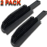 2x Rubber Hand Brush Glass Pet Hair Lint Dirt Carpet Clothes Wet Dry Cleaning