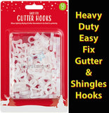 50Pack Heavy Duty Outdoor Gutter Hooks Clips Christmas Icicle Fairy Lights LED