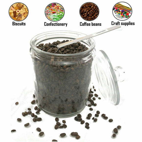 LARGE GLASS BISCOTTI JAR COOKIE JAR SWEET JAR FOR SNACKS BISCUITS Good + LID